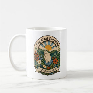 Caneca De Café Arte Folclórica Botânica Vintage Presente de Fé Pa