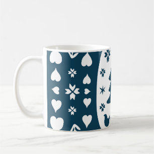 Caneca De Café Arte Folclórica de Natal: Dodle Escandinava.