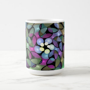 Caneca De Café Arte fractal abstrata e colorida de movimentos tri