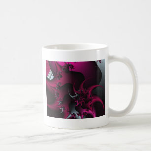 Caneca De Café arte fractal rosa
