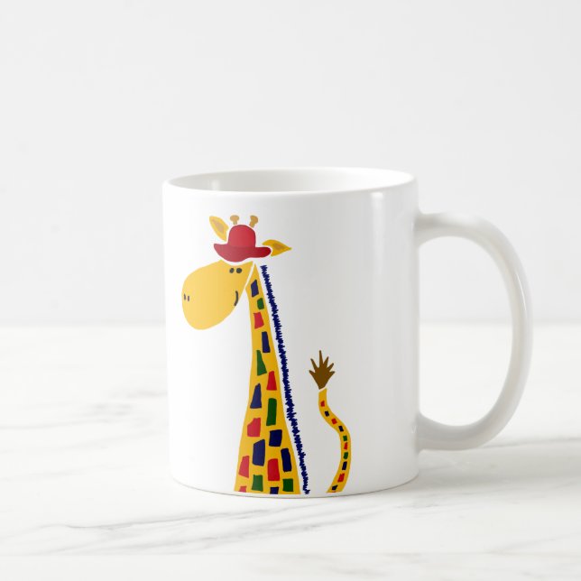 Caneca De Café Arte Funky colorida do girafa (Direita)