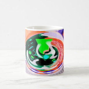 Caneca De Café Arte funky do planeta estrangeiro da terra