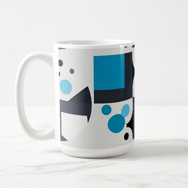Caneca De Café Arte Geométrica Abstrata Moderna (Esquerda)