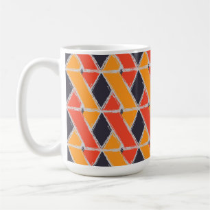 Caneca De Café Arte geométrica de arbustos legal, amarelos, verme