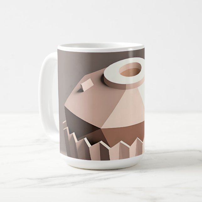 Caneca De Café Arte Geométrica de Cupcake Facetado (Frente Esquerda)