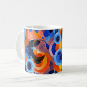 Caneca De Café Arte geométrica em estilo retrô vintage