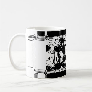 Caneca De Café Arte Geométrica Preta E Branca 1