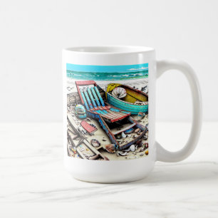 Caneca De Café Arte gerada pelo Arco de Praia Abandonado