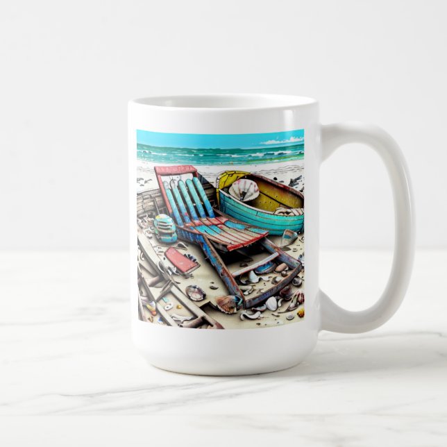 Caneca De Café Arte gerada pelo Arco de Praia Abandonado (Direita)