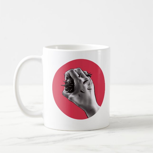 Caneca De Café Arte gótico do horror - mão stabbed (Esquerda)