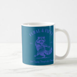 Caneca De Café Arte Gráfica de Guaxinim de Aniversário de 50 anos