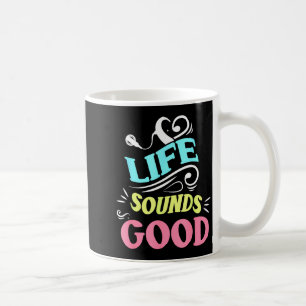 Caneca De Café Arte Gráfica de Implante Coclear Life Sounds Good
