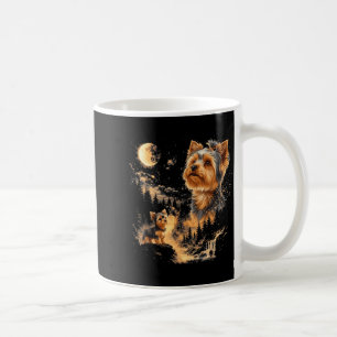 Caneca De Café Arte Gráfico Vintage de Yorkshire Terrier Uivando