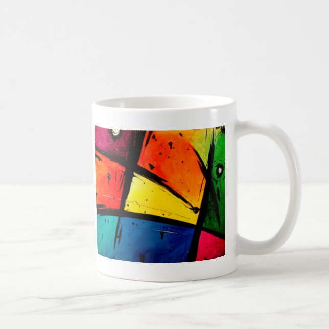 Caneca De Café Arte Groovy abstrata preliminar (Direita)