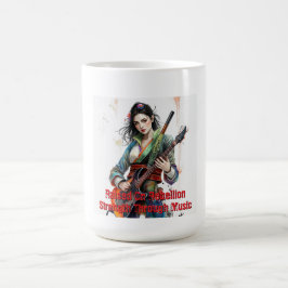 Caneca De Café Arte Guitarista Costeira do Arco-Íris Personalizad