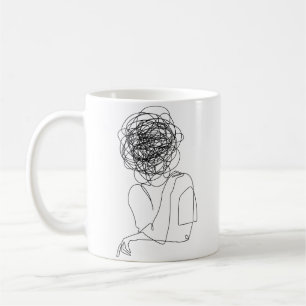 Caneca De Café arte humana clássica negra e emocional bagunçada