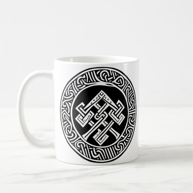 Caneca De Café Arte Inspirada Celta e Viking (Esquerda)