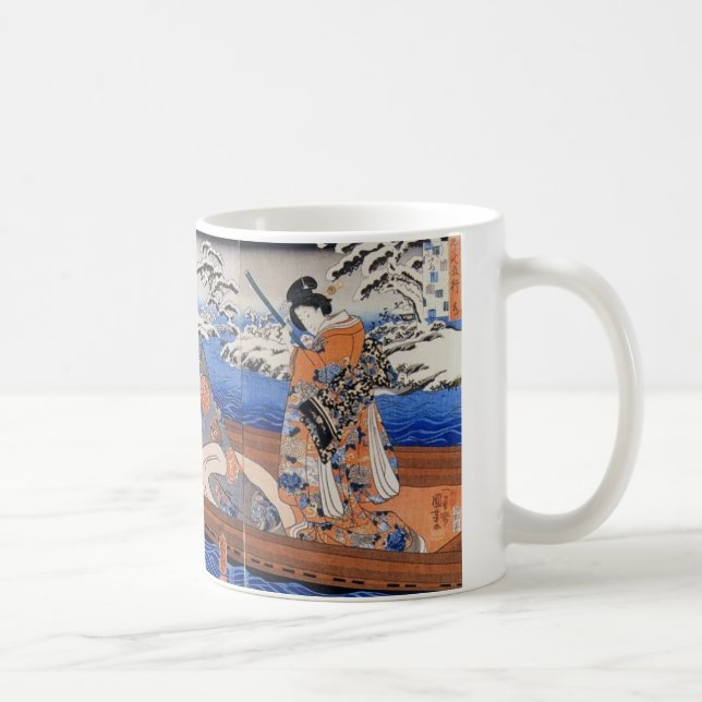 Caneca De Café Arte japonesa 1800's do vintage (Direita)