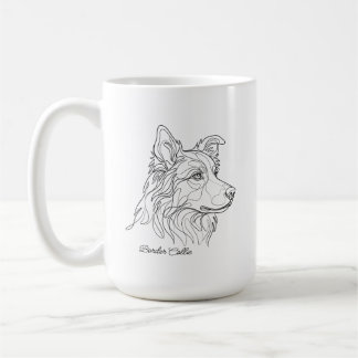 Caneca De Café Arte Linear Minimalista Monocromática de Border Co
