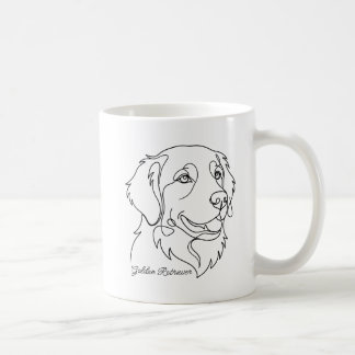Caneca De Café Arte Linear Minimalista Monocromática de Cachorro
