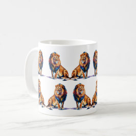 Caneca De Café Arte Lion Maiúscula