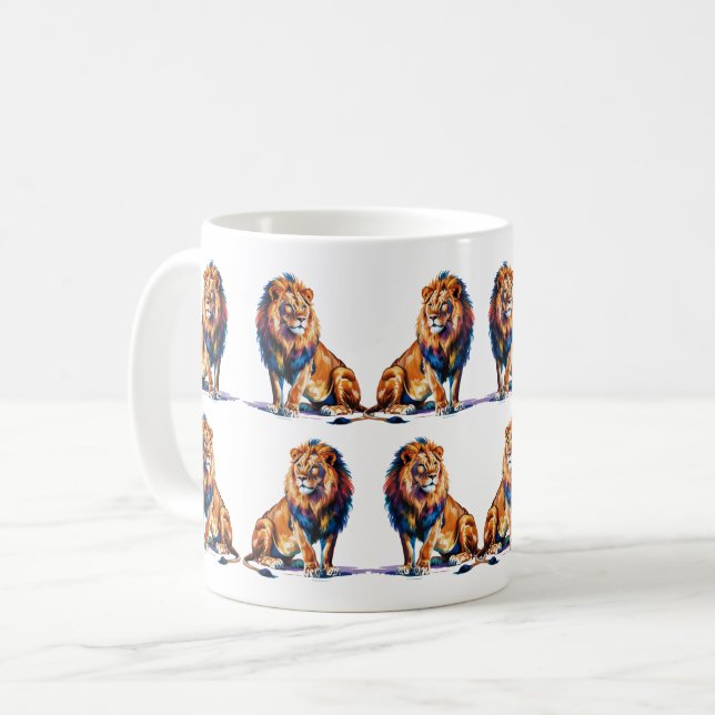 Caneca De Café Arte Lion Maiúscula (Frente Esquerda)