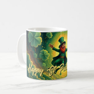 Caneca De Café Arte Mágico do Leprechaun no Dia de São Patrício