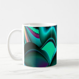 Caneca De Café Arte Metálica Metálica Futurística Abstrato 3D