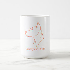 Caneca De Café Arte Minimalista do Doberman em Linha Personalizad