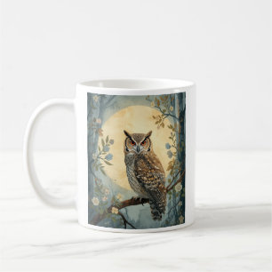 Caneca De Café Arte Mística da Coruja ao Luar na Floresta Coruj