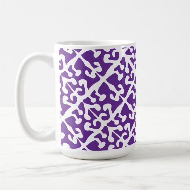 Caneca De Café Arte moderna abstrata de formas roxas (Esquerda)