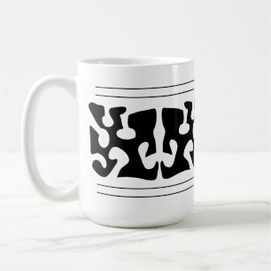 Caneca De Café Arte moderna abstrata em forma preta