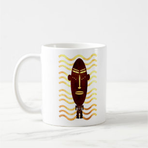 Caneca De Café Arte moderna abstrata silhueta indígena africana