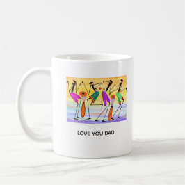 Caneca De Café Arte Moderna Africana pai, Exprimindo Felicidade
