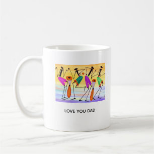 Caneca De Café Arte Moderna Africana pai, Exprimindo Felicidade
