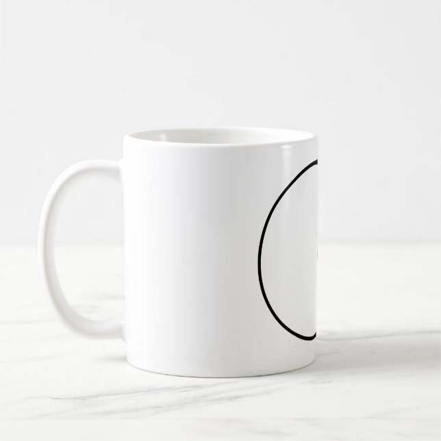 Caneca De Café Arte Moderna de Círculo Quadrado Abstrato (Esquerda)