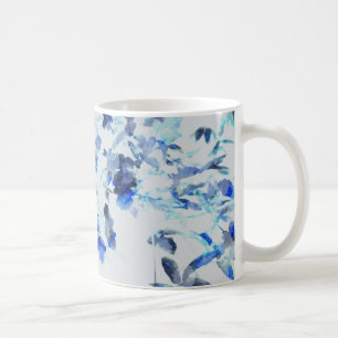Caneca De Café Arte moderna e moderna do padrão floral/floral