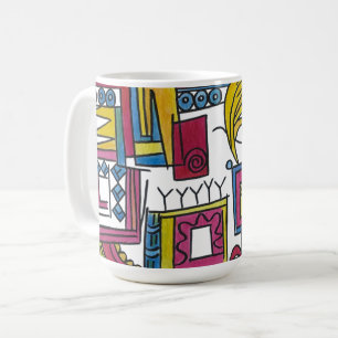 Caneca De Café Arte Moderna em Aquarela Ilusória e Caprichosa