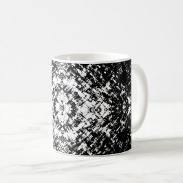 Caneca De Café Arte Moderna Negra E Branca Abstrato hipnótica