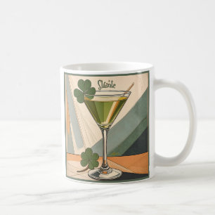 Caneca De Café Arte Moderno de Meados do Século Trevo de Três Fol