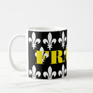 Caneca De Café Arte Monocromática de Impressão Heráldica da Franç