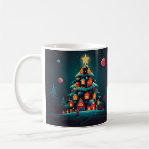 Caneca De Café Arte Natalina do Boneco de Neve Caprichoso