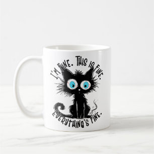 Caneca De Café Arte Negra Engraçada Está tudo bem Estou bem