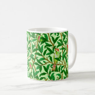 Caneca De Café Arte Nova Pássaro e Romã, Verde Lima
