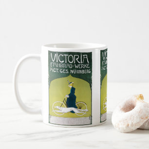 Caneca De Café Arte Nova vintage, Victoria Fahrrad Werke, Rehm