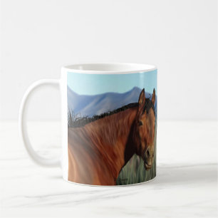 Caneca De Café Arte Ocidental do Rancho Equestre Cavalo Baio
