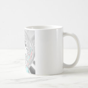 Caneca De Café Arte Padrão da Flora Abstrato da Cinza Urbana Mode