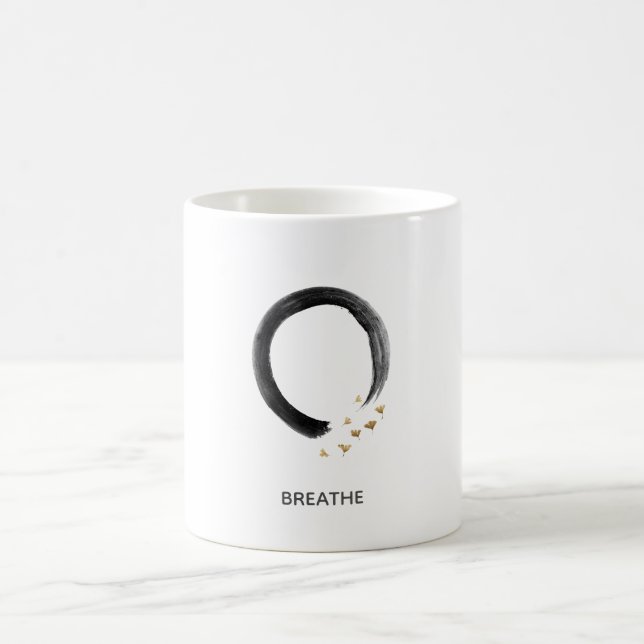 Caneca De Café Arte personalizável do Círculo Enso Zen RESPIRE Gi (Centro)