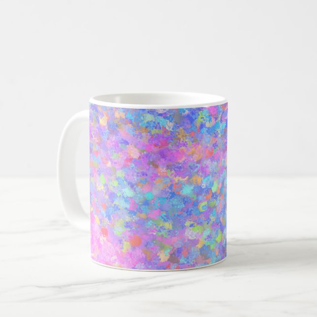 Caneca De Café Arte ponto multicolor (Frente Esquerda)
