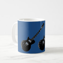Caneca De Café Arte Pop Azul-Guitarra
